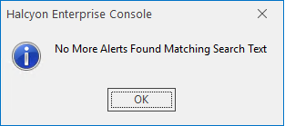 An image showing the No More Alerts Matching Search Criteria message